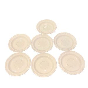 Vintage Mikasa French Countryside White Scalloped Saucer 6" Lot of 7